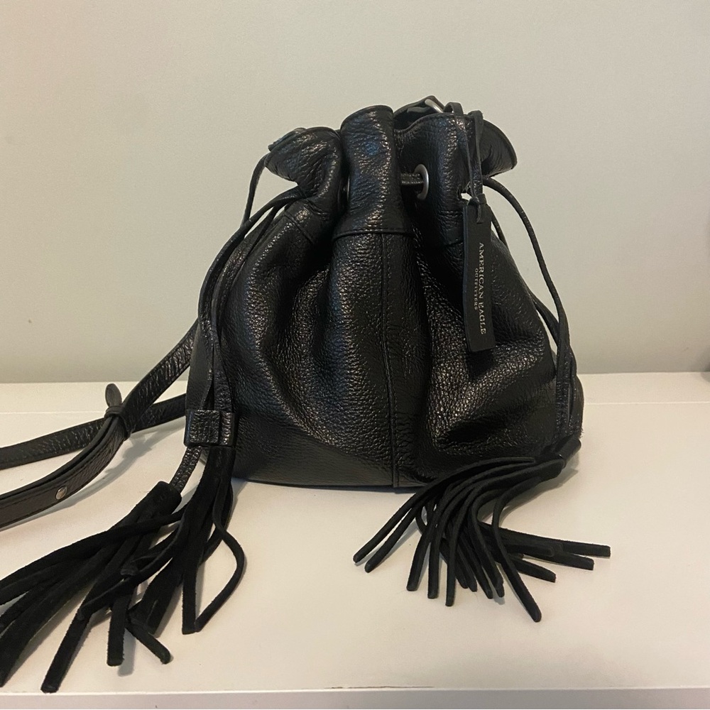 Black American Eagle Bucket Bag